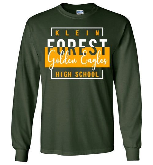 Klein Forest Golden Eagles Forest Green Long Sleeve T-shirt - Design 05