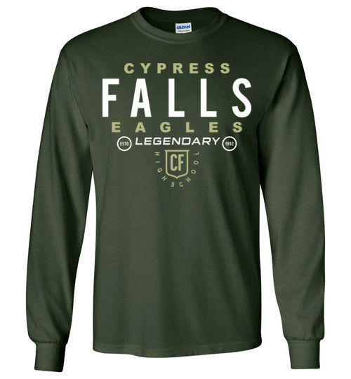 Cypress Falls High School Eagles Forest Green Long Sleeve T-shirt 03