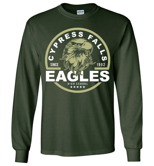 Cypress Falls High School Eagles Forest Green Long Sleeve T-shirt 04