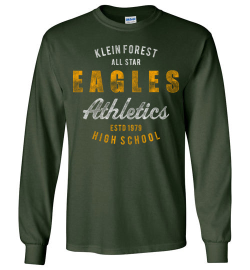 Klein Forest High School Golden Eagles Forest Green Long Sleeve T-shirt 34