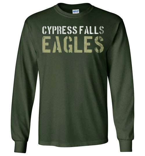 Cypress Falls High School Eagles Forest Green Long Sleeve T-shirt 17