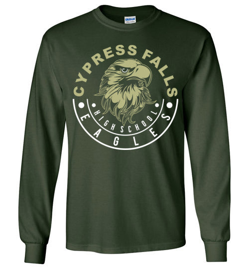 Cypress Falls High School Eagles Forest Green Long Sleeve T-shirt 19