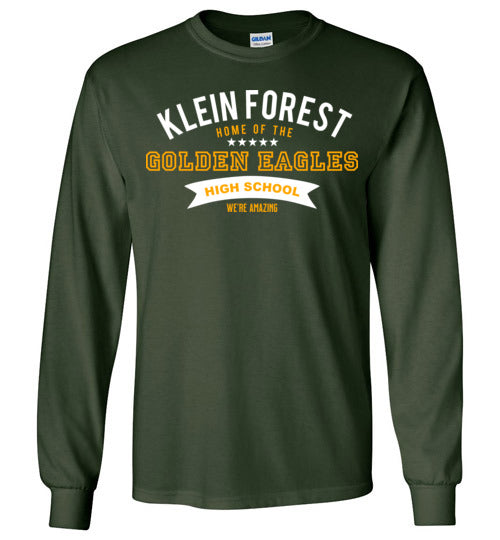 Klein Forest High School Golden Eagles Forest Green Long Sleeve T-shirt 96