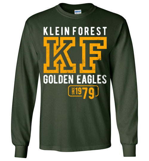 Klein Forest Golden Eagles Forest Green Long Sleeve T-shirt - Design 08