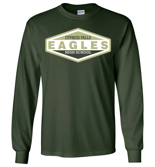 Cypress Falls High School Eagles Forest Green Long Sleeve T-shirt 09