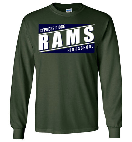 Cypress Ridge High School Rams Forest Green  Long Sleeve T-shirt 84