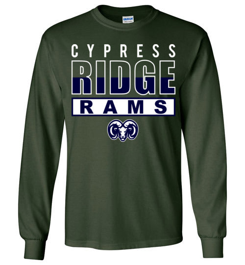 Cypress Ridge High School Rams Forest Green  Long Sleeve T-shirt 29