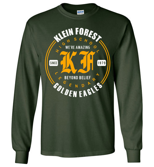 Klein Forest High School Golden Eagles Forest Green Long Sleeve T-shirt 15