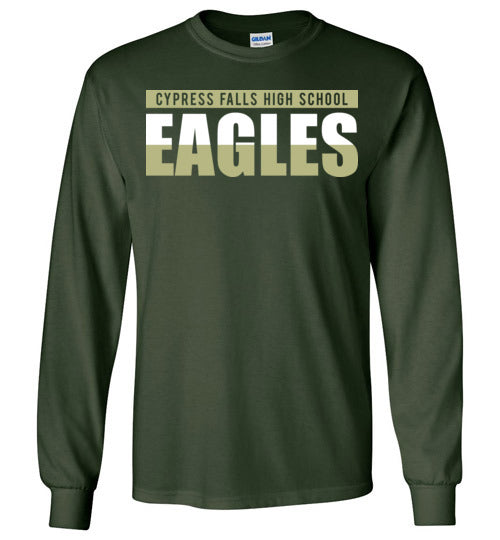 Cypress Falls High School Eagles Forest Green Long Sleeve T-shirt 25