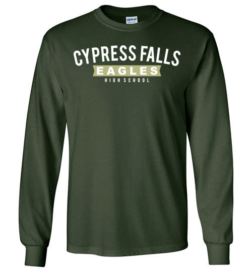 Cypress Falls High School Eagles Forest Green Long Sleeve T-shirt 21