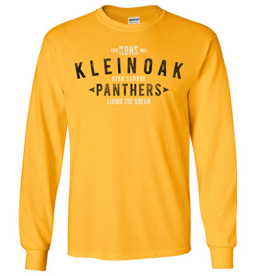 Klein Oak High School Panthers Gold Long Sleeve T-shirt 42