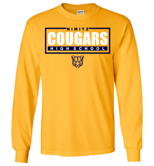 Nimitz High School Cougars Gold Long Sleeve T-shirt 49