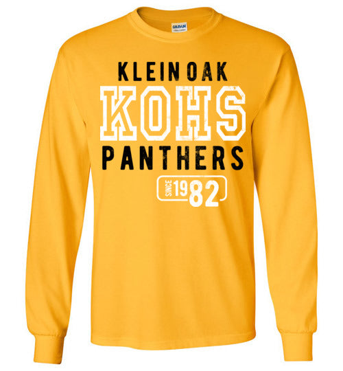 Klein Oak Panthers - Design 08 - Gold Long Sleeve T-shirt