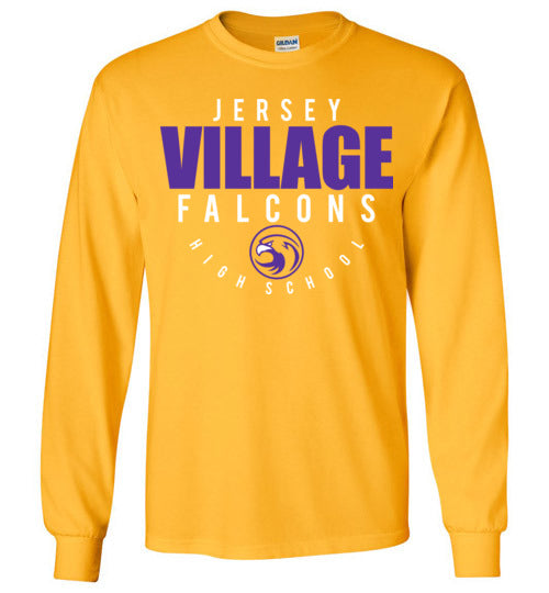 Jersey Village High School Falcons Gold Long Sleeve T-shirt 12