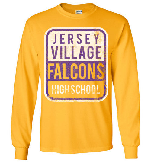 Jersey Village High School Falcons Gold Long Sleeve T-shirt 01