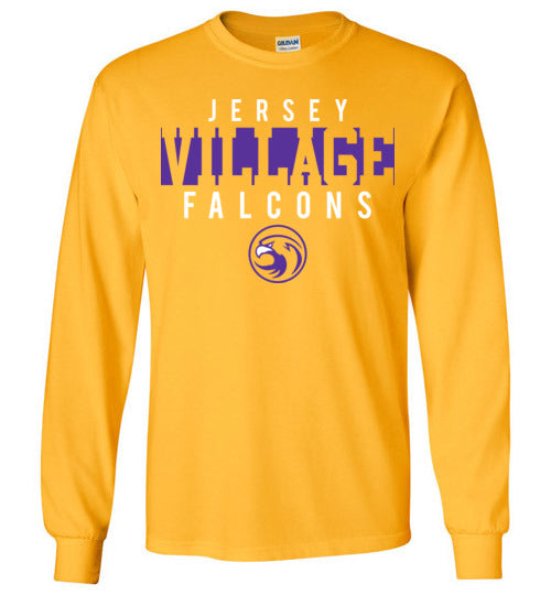 Jersey Village High School Falcons Gold Long Sleeve T-shirt 06