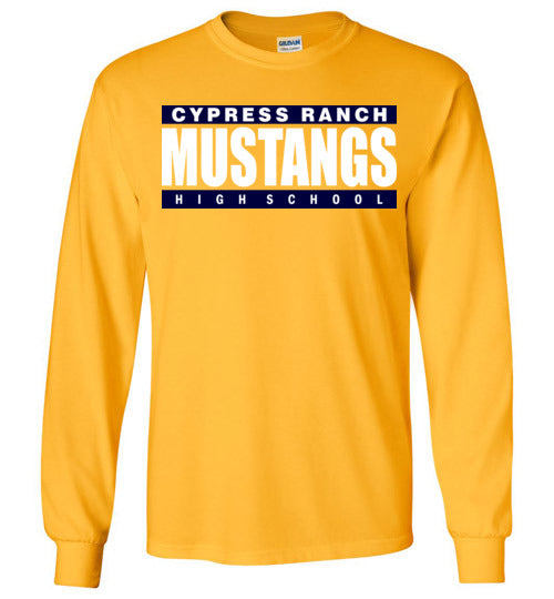 Cypress Ranch High School Mustangs Gold Long Sleeve T-shirt 98