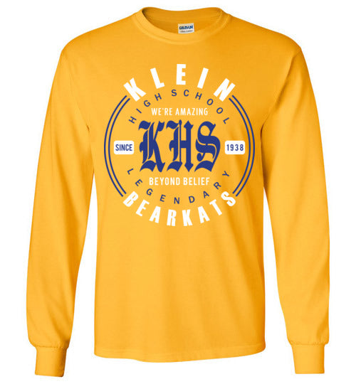 Klein Bearkats - Design 15 - Gold Long Sleeve T-shirt