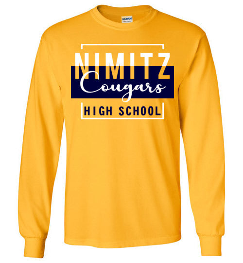 Nimitz High School Cougars Gold Long Sleeve T-shirt 05