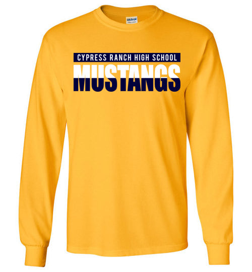 Cypress Ranch High School Mustangs Gold Long Sleeve T-shirt 25