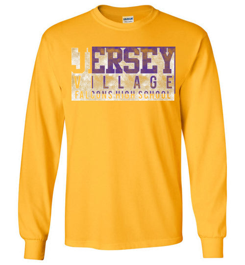 Jersey Village High School Falcons Gold Long Sleeve T-shirt 22