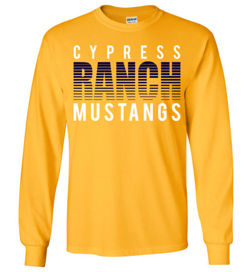 Cypress Ranch High School Mustangs Gold Long Sleeve T-shirt 24