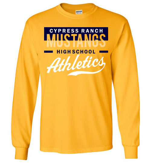 Cypress Ranch High School Mustangs Gold Long Sleeve T-shirt 48