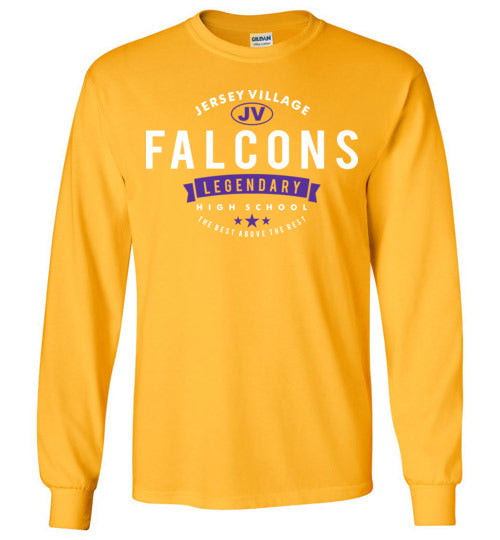 Jersey Village High School Falcons Gold Long Sleeve T-shirt 44