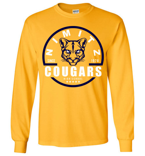 Nimitz High School Cougars Gold Long Sleeve T-shirt 04