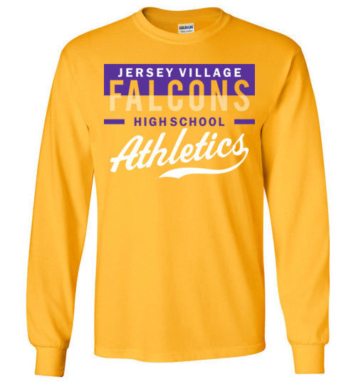 Jersey Village High School Falcons Gold Long Sleeve T-shirt 48