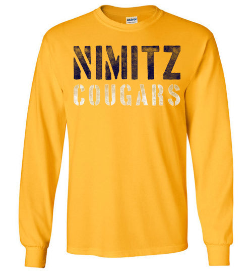 Nimitz High School Cougars Gold Long Sleeve T-shirt 17