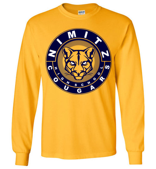 Nimitz High School Cougars Gold Long Sleeve T-shirt 02