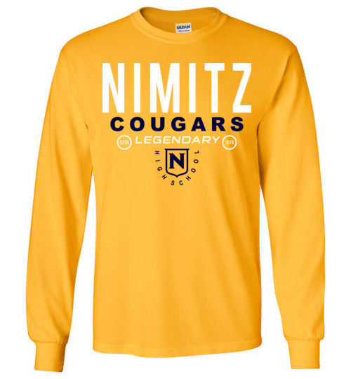 Nimitz High School Cougars Gold Long Sleeve T-shirt 03