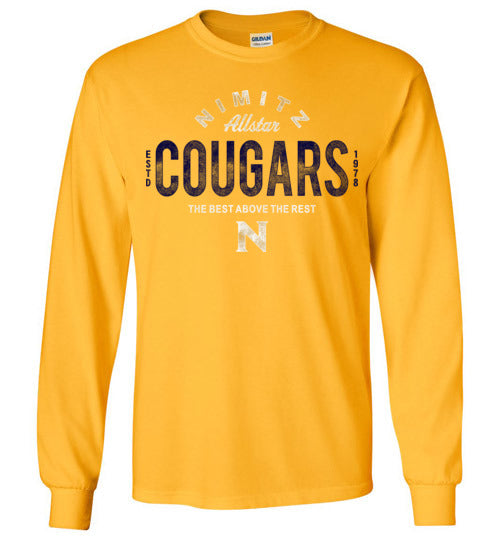 Nimitz High School Cougars Gold Long Sleeve T-shirt 40