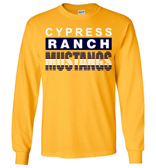 Cypress Ranch High School Mustangs Gold Long Sleeve T-shirt 35