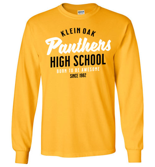 Klein Oak Panthers - Design 74 - Gold Long Sleeve T-shirt