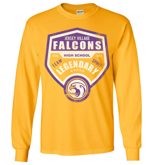 Jersey Village High School Falcons Gold Long Sleeve T-shirt14