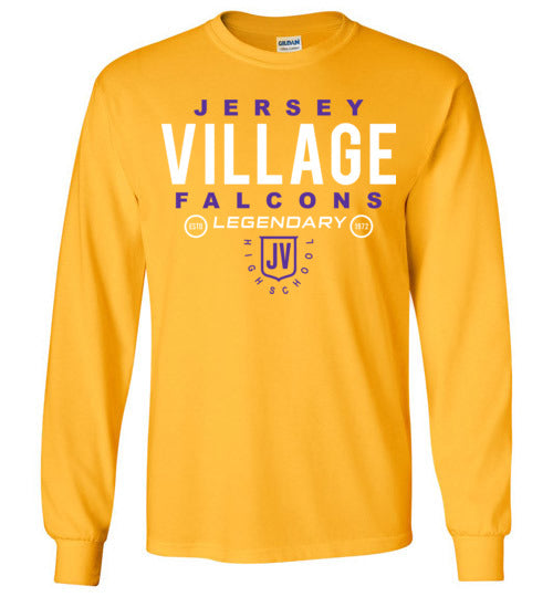 Jersey Village High School Falcons Gold Long Sleeve T-shirt 03