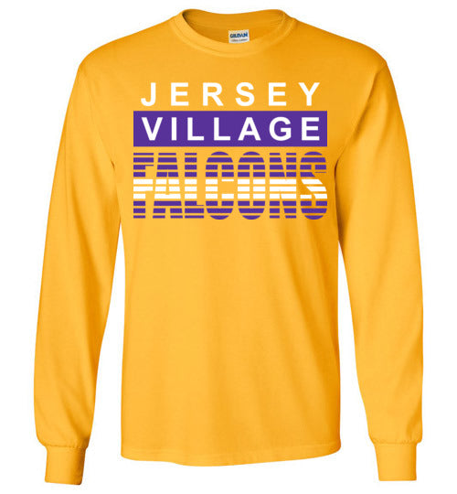 Jersey Village High School Falcons Gold Long Sleeve T-shirt 35