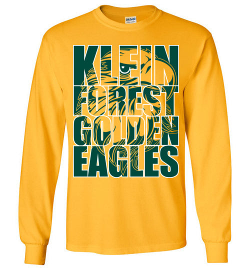 Klein Forest High School Golden Eagles Gold Long Sleeve T-shirt 20