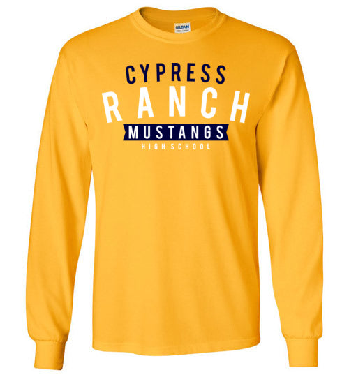 Cypress Ranch High School Mustangs Gold Long Sleeve T-shirt 21