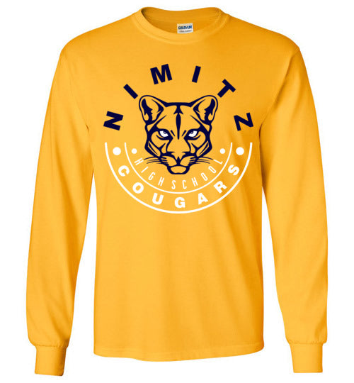 Nimitz High School Cougars Gold Long Sleeve T-shirt 19