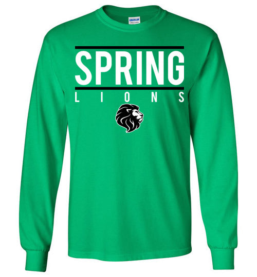 Spring High School Lions Green Long Sleeve T-shirt 07