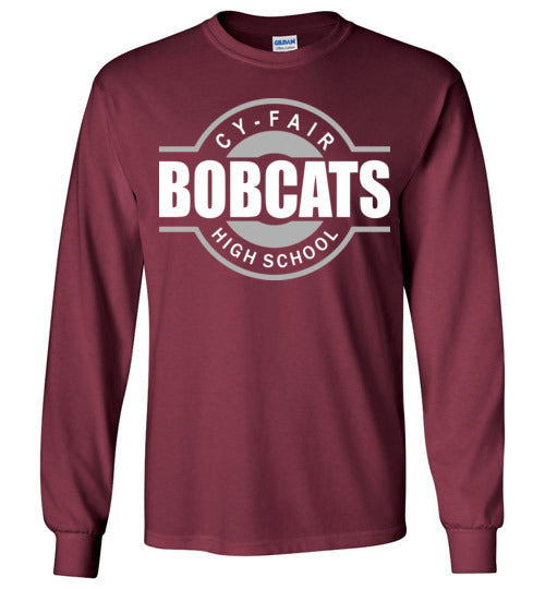 Cy-Fair High School Bobcats Maroon Long Sleeve T-shirt 11