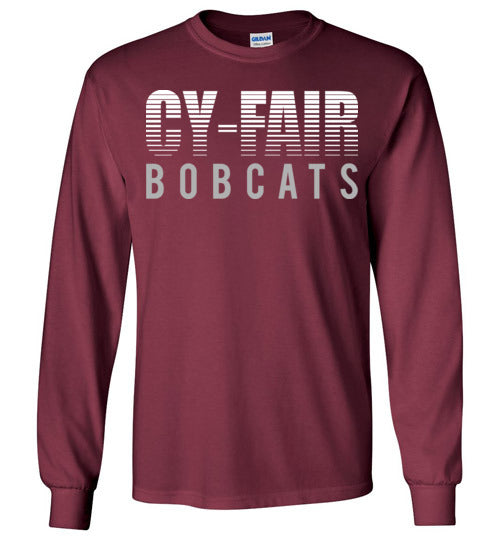 Cy-Fair High School Bobcats Maroon Long Sleeve T-shirt 24