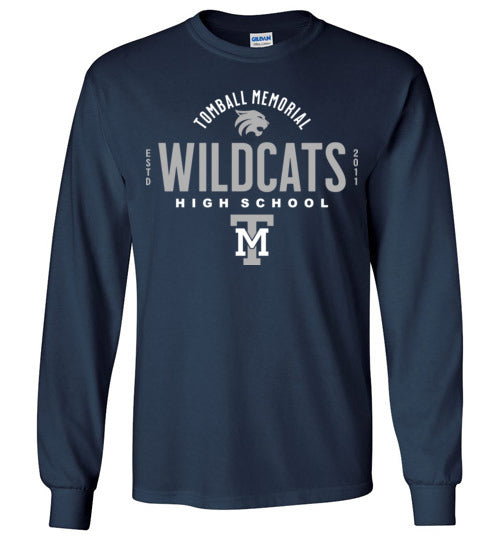 Tomball Memorial High School Wildcats Navy Long Sleeve T-shirt 40