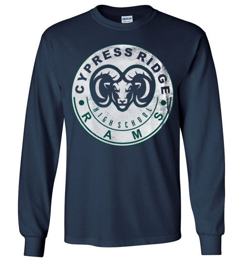Cypress Ridge High School Rams Navy Long Sleeve T-shirt 19