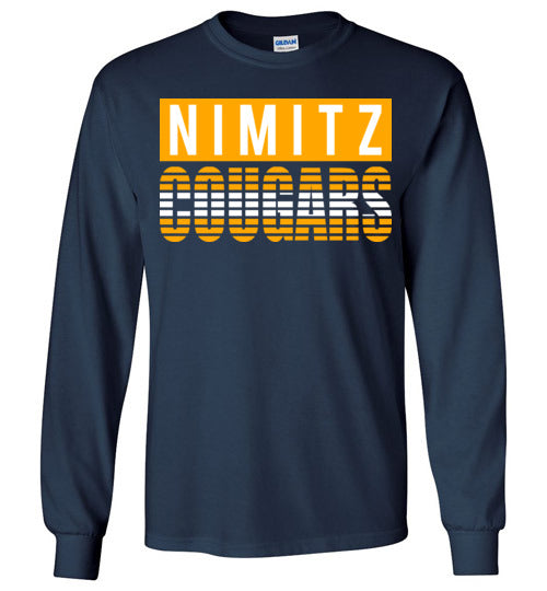 Nimitz High School Cougars Navy Long Sleeve T-shirt 35