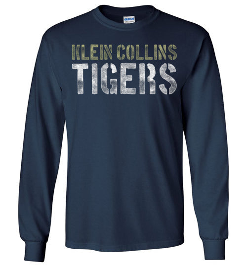 Klein Collins High School Tigers Navy Long Sleeve T-shirt 17