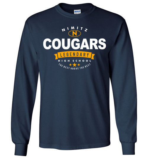 Nimitz High School Cougars Navy Long Sleeve T-shirt 44